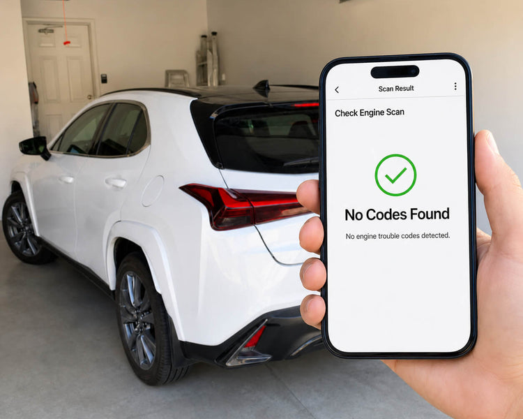 Standard OBD scan result screen reporting no faults found