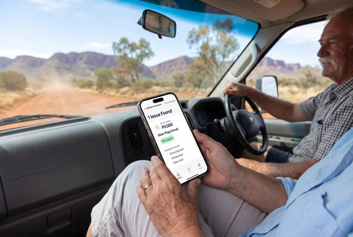 The phone app showing a fault that is not urgent