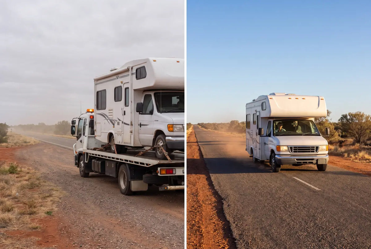 A motorhome on the open road
